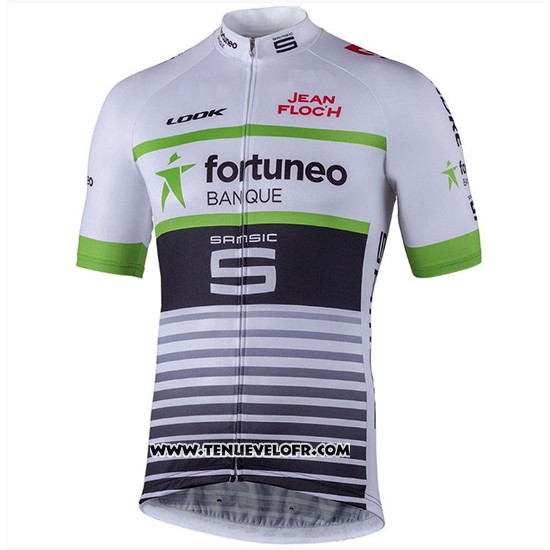 2018 Maillot Ciclismo Fortuneo Samsic Blanc Manches Courtes et Cuissard